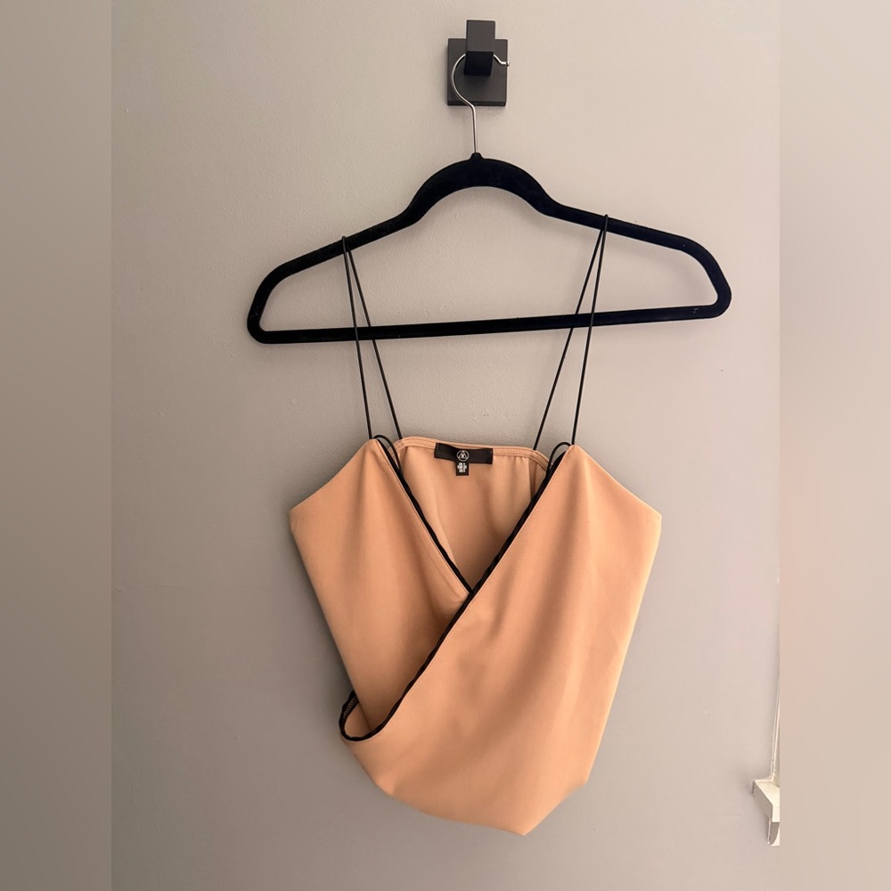 Missguided Tan Wrap Top